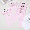 imageDEEKA 12 PCS Glitter Collegiate Style Cheer Bows Long Tail Skinny Shiny Cheer Bow Ponytail Holder Handmade Bows for Girls Teens Cheerleader Sports Light PinkLight Pink