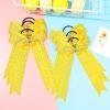 imageDEEKA 12 PCS Glitter Collegiate Style Cheer Bows Long Tail Skinny Shiny Cheer Bow Ponytail Holder Handmade Bows for Girls Teens Cheerleader Sports Light PinkYellow