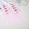 imageDEEKA 12 PCS Glitter Collegiate Style Cheer Bows Long Tail Skinny Shiny Cheer Bow Ponytail Holder Handmade Bows for Girls Teens Cheerleader Sports Light PinkLight Pink