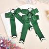 imageDEEKA 12PCS Collegiate Style Cheer Bows with Glitter Chevrons Tail Skinny College Cheerleader Ponytail Holder for Volleyball Softball Girls Hunter GreenBlackWhiteHunter GreenGlitter BlackWhite