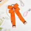 imageDEEKA 12PCS Collegiate Style Cheer Bows with Glitter Chevrons Tail Skinny College Cheerleader Ponytail Holder for Volleyball Softball Girls Hunter GreenBlackWhiteOrangeGlitter BlackWhite