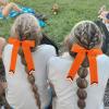 imageDEEKA 12PCS Collegiate Style Cheer Bows with Glitter Chevrons Tail Skinny College Cheerleader Ponytail Holder for Volleyball Softball Girls Hunter GreenBlackWhiteOrangeGlitter BlackWhite