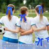 imageDEEKA 12PCS Collegiate Style Cheer Bows with Glitter Chevrons Tail Skinny College Cheerleader Ponytail Holder for Volleyball Softball Girls Hunter GreenBlackWhiteRoyal BlueGlitter GoldWhite