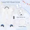 imageDEEKA 12PCS Collegiate Style Cheer Bows with Glitter Chevrons Tail Skinny College Cheerleader Ponytail Holder for Volleyball Softball Girls Hunter GreenBlackWhiteWhiteGlitter Royal BlueBlack