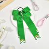 imageDEEKA 12PCS Collegiate Style Cheer Bows with Glitter Chevrons Tail Skinny College Cheerleader Ponytail Holder for Volleyball Softball Girls Hunter GreenBlackWhiteGreenGlitter GoldWhite