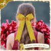 imageDEEKA 12PCS Collegiate Style Cheer Bows with Glitter Chevrons Tail Skinny College Cheerleader Ponytail Holder for Volleyball Softball Girls Hunter GreenBlackWhiteGlitter Gold