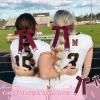 imageDEEKA 12PCS Collegiate Style Cheer Bows with Glitter Chevrons Tail Skinny College Cheerleader Ponytail Holder for Volleyball Softball Girls Hunter GreenBlackWhiteBurgundyGlitter SilverWhite
