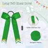 imageDEEKA 12PCS Collegiate Style Cheer Bows with Glitter Chevrons Tail Skinny College Cheerleader Ponytail Holder for Volleyball Softball Girls Hunter GreenBlackWhiteGreenGlitter GoldWhite