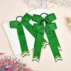 imageDEEKA 12PCS Collegiate Style Cheer Bows with Glitter Chevrons Tail Skinny College Cheerleader Ponytail Holder for Volleyball Softball Girls Hunter GreenBlackWhiteGreenGlitter GoldWhite