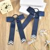 imageDEEKA 12PCS Collegiate Style Cheer Bows with Glitter Chevrons Tail Skinny College Cheerleader Ponytail Holder for Volleyball Softball Girls Hunter GreenBlackWhiteNavy BlueGlitter SilverWhite