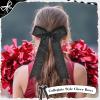 imageDEEKA 12PCS Collegiate Style Cheer Bows with Glitter Chevrons Tail Skinny College Cheerleader Ponytail Holder for Volleyball Softball Girls Hunter GreenBlackWhiteGlitter Black
