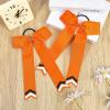 imageDEEKA 12PCS Collegiate Style Cheer Bows with Glitter Chevrons Tail Skinny College Cheerleader Ponytail Holder for Volleyball Softball Girls Hunter GreenBlackWhiteOrangeGlitter BlackWhite