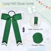 imageDEEKA 12PCS Collegiate Style Cheer Bows with Glitter Chevrons Tail Skinny College Cheerleader Ponytail Holder for Volleyball Softball Girls Hunter GreenBlackWhiteHunter GreenGlitter BlackWhite