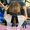 imageDEEKA 12PCS Collegiate Style Cheer Bows with Glitter Chevrons Tail Skinny College Cheerleader Ponytail Holder for Volleyball Softball Girls Hunter GreenBlackWhiteBlackGlitter GoldWhite