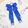 imageDEEKA 12PCS Collegiate Style Cheer Bows with Glitter Chevrons Tail Skinny College Cheerleader Ponytail Holder for Volleyball Softball Girls Hunter GreenBlackWhiteRoyal BlueGlitter GoldWhite