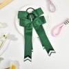 imageDEEKA 12PCS Collegiate Style Cheer Bows with Glitter Chevrons Tail Skinny College Cheerleader Ponytail Holder for Volleyball Softball Girls Hunter GreenBlackWhiteHunter GreenGlitter BlackWhite