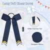 imageDEEKA 12PCS Collegiate Style Cheer Bows with Glitter Chevrons Tail Skinny College Cheerleader Ponytail Holder for Volleyball Softball Girls Hunter GreenBlackWhiteNavy BlueGlitter GoldWhite