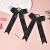 imageDEEKA 12PCS Collegiate Style Cheer Bows with Glitter Chevrons Tail Skinny College Cheerleader Ponytail Holder for Volleyball Softball Girls Hunter GreenBlackWhiteGlitter Black