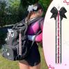imageDEEKA Cheer Bow Holder with Mini Bow for Backpack Bags Teen Girls Glitter Cheerleading Keychain Cheer Stuff Gifts OrganizerBlackWhiteGlitter Pink
