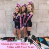 imageDEEKA Cheer Bow Holder with Mini Bow for Backpack Bags Teen Girls Glitter Cheerleading Keychain Cheer Stuff Gifts OrganizerBlackWhiteGlitter Pink