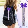 imageDEEKA Cheer Bow Holder with Mini Bow for Backpack Bags Teen Girls Glitter Cheerleading Keychain Cheer Stuff Gifts OrganizerBlackWhiteGlitter Purple