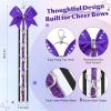 imageDEEKA Cheer Bow Holder with Mini Bow for Backpack Bags Teen Girls Glitter Cheerleading Keychain Cheer Stuff Gifts OrganizerBlackWhiteGlitter Purple