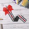 imageDEEKA Cheer Bow Holder with Mini Bow for Backpack Bags Teen Girls Glitter Cheerleading Keychain Cheer Stuff Gifts OrganizerBlackWhiteGlitter Red
