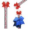 imageDEEKA Cheer Bow Holder with Mini Bow for Backpack Bags Teen Girls Glitter Cheerleading Keychain Cheer Stuff Gifts OrganizerBlackWhiteGlitter Red
