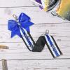 imageDEEKA Cheer Bow Holder with Mini Bow for Backpack Bags Teen Girls Glitter Cheerleading Keychain Cheer Stuff Gifts OrganizerBlackWhiteGlitter Royal Blue