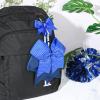 imageDEEKA Cheer Bow Holder with Mini Bow for Backpack Bags Teen Girls Glitter Cheerleading Keychain Cheer Stuff Gifts OrganizerBlackWhiteGlitter Royal Blue