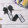 imageDEEKA Cheer Bow Holder with Mini Bow for Backpack Bags Teen Girls Glitter Cheerleading Keychain Cheer Stuff Gifts OrganizerBlackWhiteGlitter Silver