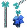 imageDEEKA Cheer Bow Holder with Mini Bow for Backpack Bags Teen Girls Glitter Cheerleading Keychain Cheer Stuff Gifts OrganizerBlackWhiteGlitter Teal