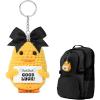 imageDEEKA Crochet Cheer Duck with Bow Cheer Gifts Bag Accessories Essentials Keychain for Backpack Cheerleading Team GiftsBlack Bow