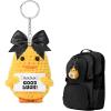 imageDEEKA Crochet Cheer Duck with Bow Cheer Gifts Bag Accessories Essentials Keychain for Backpack Cheerleading Team GiftsGlitter Black Bow