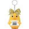 imageDEEKA Crochet Cheer Duck with Bow Cheer Gifts Bag Accessories Essentials Keychain for Backpack Cheerleading Team GiftsGlitter Gold Bow