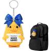 imageDEEKA Crochet Cheer Duck with Bow Cheer Gifts Bag Accessories Essentials Keychain for Backpack Cheerleading Team GiftsGlitter Royal Blue Bow