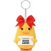 imageDEEKA Crochet Cheer Duck with Bow Cheer Gifts Bag Accessories Essentials Keychain for Backpack Cheerleading Team GiftsRed Bow
