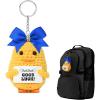 imageDEEKA Crochet Cheer Duck with Bow Cheer Gifts Bag Accessories Essentials Keychain for Backpack Cheerleading Team GiftsRoyal Blue Bow