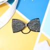 imageDEEKA Glitter Tailless Cheer Bows Rhinestones Competition Hair Bow Elastic Band for Cheerleading Cheerleaders GirlsGlitter Black55 Inch