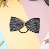 imageDEEKA Glitter Tailless Cheer Bows Rhinestones Competition Hair Bow Elastic Band for Cheerleading Cheerleaders GirlsGlitter Black55 Inch
