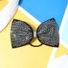 imageDEEKA Glitter Tailless Cheer Bows Rhinestones Competition Hair Bow Elastic Band for Cheerleading Cheerleaders GirlsGlitter Black7 Inch