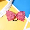 imageDEEKA Glitter Tailless Cheer Bows Rhinestones Competition Hair Bow Elastic Band for Cheerleading Cheerleaders GirlsGlitter Pink55 Inch
