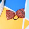 imageDEEKA Glitter Tailless Cheer Bows Rhinestones Competition Hair Bow Elastic Band for Cheerleading Cheerleaders GirlsGlitter Red55 Inch