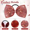imageDEEKA Glitter Tailless Cheer Bows Rhinestones Competition Hair Bow Elastic Band for Cheerleading Cheerleaders GirlsGlitter Red7 Inch