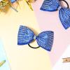 imageDEEKA Glitter Tailless Cheer Bows Rhinestones Competition Hair Bow Elastic Band for Cheerleading Cheerleaders GirlsGlitter Royal Blue5 Inch