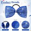 imageDEEKA Glitter Tailless Cheer Bows Rhinestones Competition Hair Bow Elastic Band for Cheerleading Cheerleaders GirlsGlitter Royal Blue5 Inch