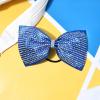 imageDEEKA Glitter Tailless Cheer Bows Rhinestones Competition Hair Bow Elastic Band for Cheerleading Cheerleaders GirlsGlitter Royal Blue7 Inch