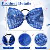 imageDEEKA Glitter Tailless Cheer Bows Rhinestones Competition Hair Bow Elastic Band for Cheerleading Cheerleaders GirlsGlitter Royal Blue7 Inch