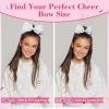 imageDEEKA Glitter Tailless Cheer Bows Rhinestones Competition Hair Bow Elastic Band for Cheerleading Cheerleaders GirlsGlitter White55 Inch