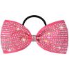 imageDEEKA Glitter Tailless Cheer Bows Rhinestones Competition Hair Bow Elastic Band for Cheerleading Cheerleaders GirlsGlitter Pink55 Inch